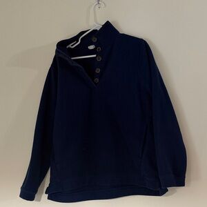 J. Crew Navy Button-Up Sweatshirt